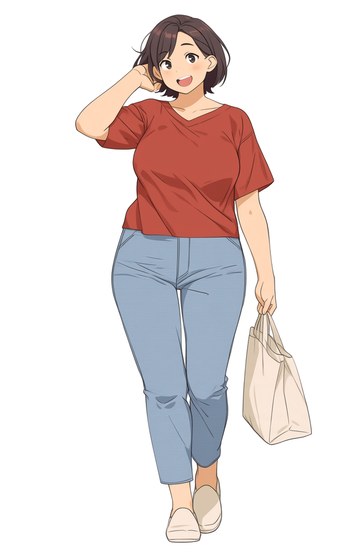 カジュアルな女性キャラクター