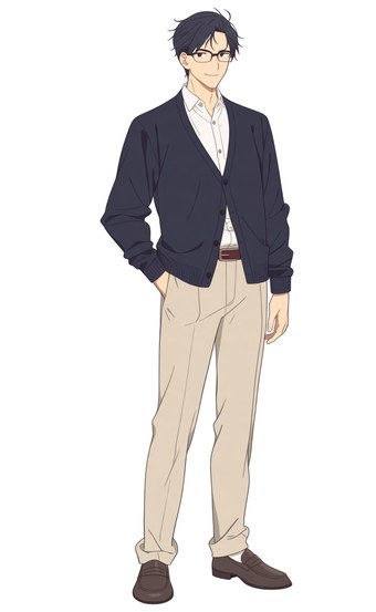 メガネの男性キャラクター