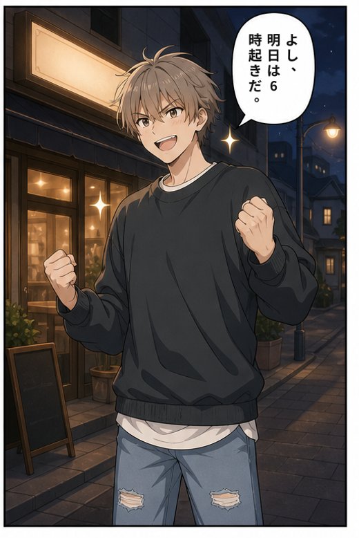 やる気に満ちた店主の漫画のサンプル